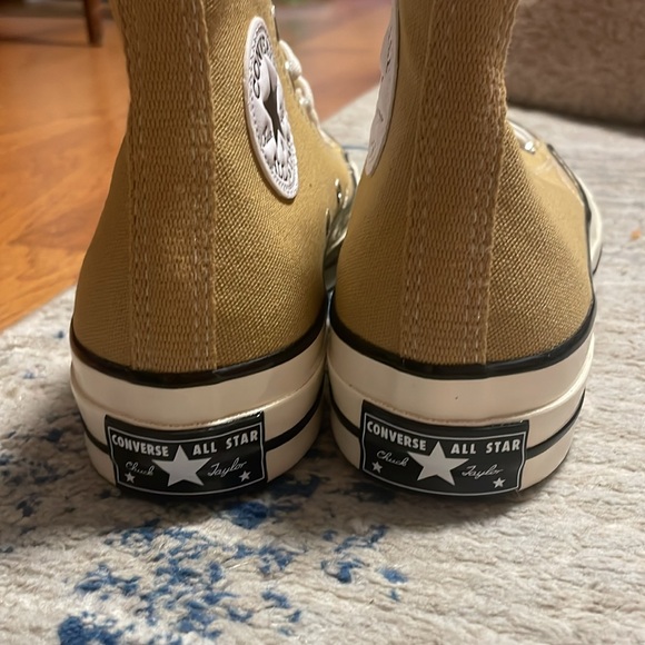NWOT. Mustard color Converse high top shoes. Women’s size 7.5 men’s size 5.5. - Picture 2 of 7